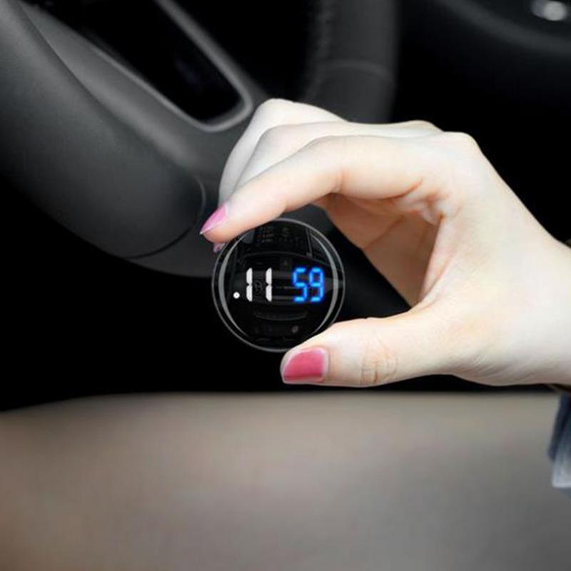 Tiny Digital Clock Waterproof Stick On Dashboard Clock Car Interior Decoration Car Cool Decoration Metal Alloy Car Accessories
