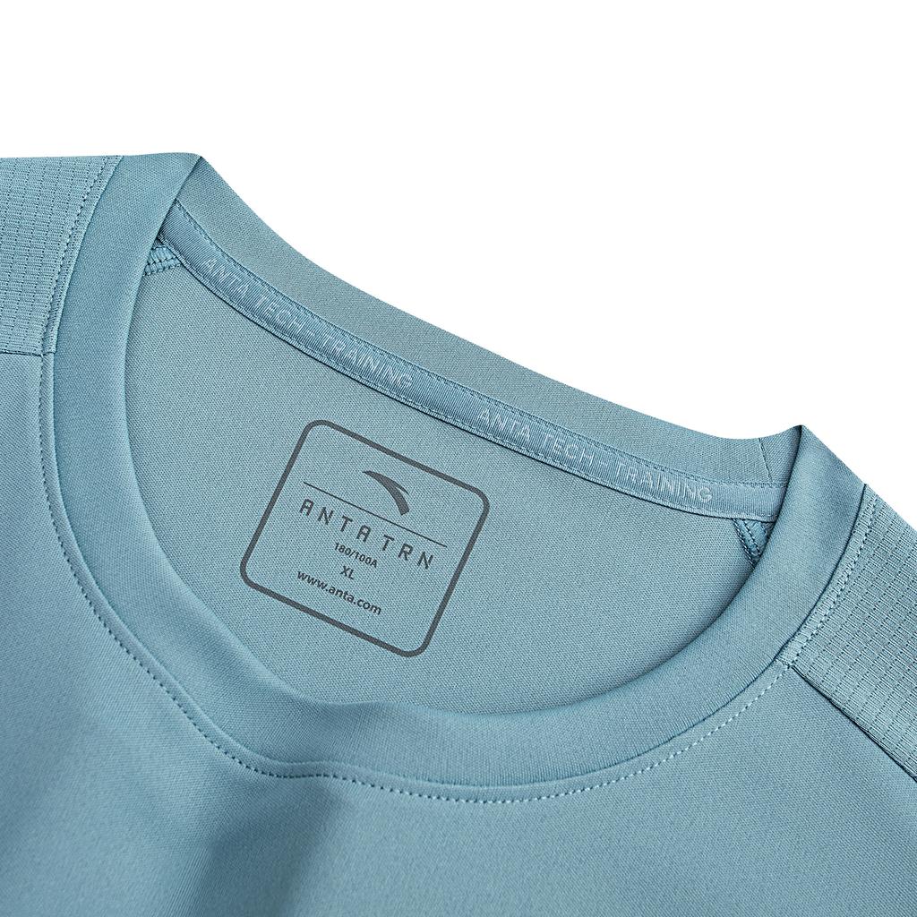 Anta Plain Round Neck Short Sleeve Sports T-Shirt Men tops Cloud-Blue 952627103-9