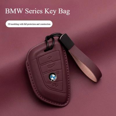 Genuine Leather Car Key Case Cover for BMW 5 3 1 Series X1 X2 X3 X4 X5 X6 Blade Shell 325Li 530 with Buckle
