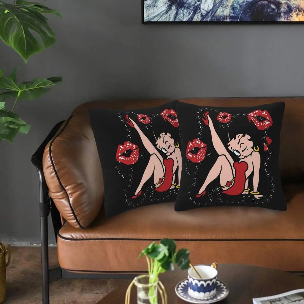 Mrs Boop Thing Crew Bettys And Her Dog 2 Pcs Square Pillowcase Pillow Cover Cushion Decor Comfort Throw Pillow For Home Sofa