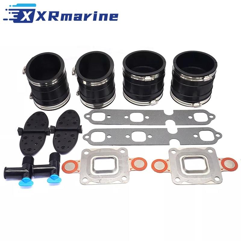 4 Dry Joint Exhaust Manifold Bellow Kit For MerCruiser GM V6 99757 864549A02 807166A1 чёрный