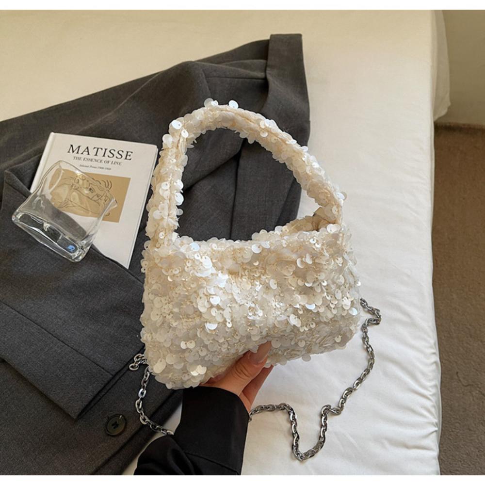 Small Square Bag Fashiable Sequin Bag Pearl Chain Bag New For Daily Shopping Party
