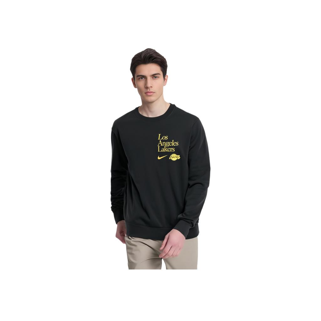 Nike Standard Issue Los Angeles Lakers Crew Neck Sweatshirt Men Tops Black FD8654-010