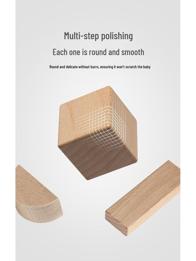 Kindergarten Solid Beech Wood Large Construction Blocks Set, 182-Piece