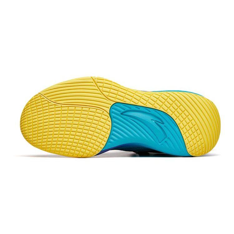 Anta Kids Non-Slip Wear-Resistant Mid-Top Basketball Shoes Kids sneaker Blue Yellow Purple A312211101-3