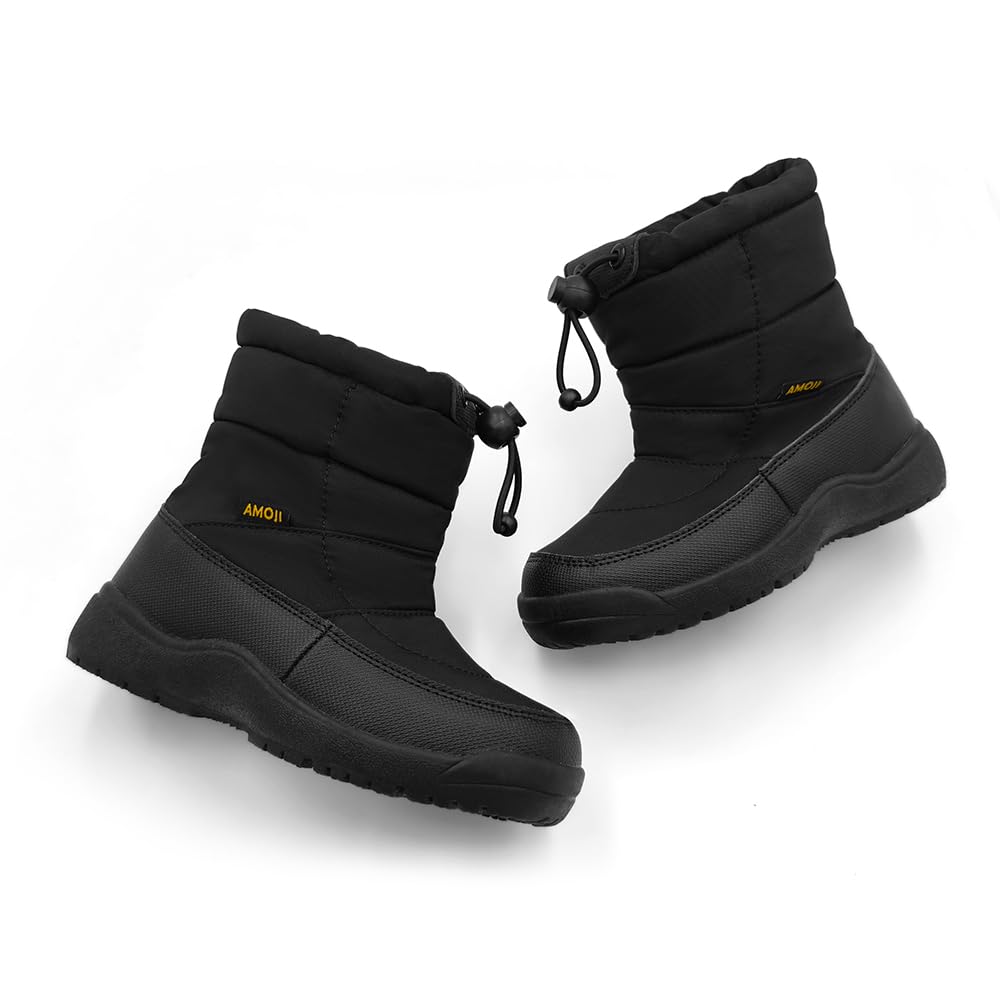 Amozi Snow Ski and Winter Warm Boa Size KB804 Kids' Boots, Boys' Snowshoes, Boots, Girls' Boys' Boots, 23.0cm, Black,
