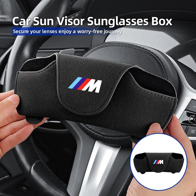 LOHCL1 2026 Car Sticker Car Sun Visor Sunglasses Case Glasses Organizers Box For BMW M Performance 1 2 3 4 5 7 Series X1 X2 X3 X4 X5 X6