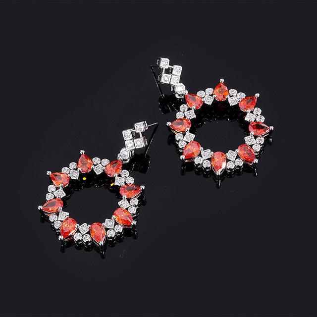 

Женские висячие серьги в виде круга с камнями, модные темпераментные брендовые ювелирные изделия 2022, позолоченные геометрические серьги