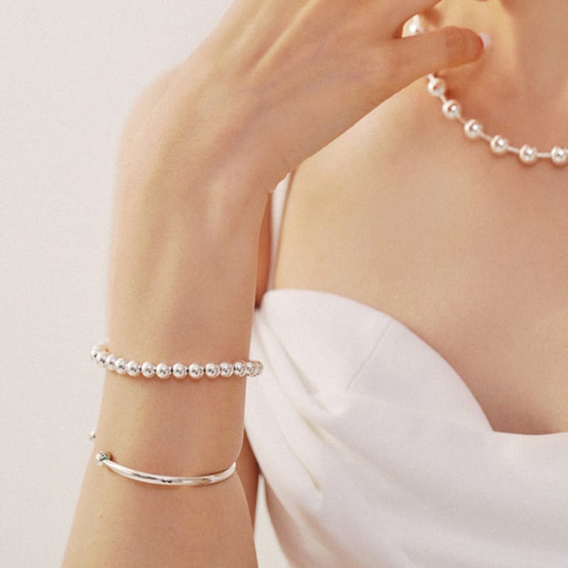 LAYERMOOD [PEARL&DRAPE] Silver925 volume ball BR