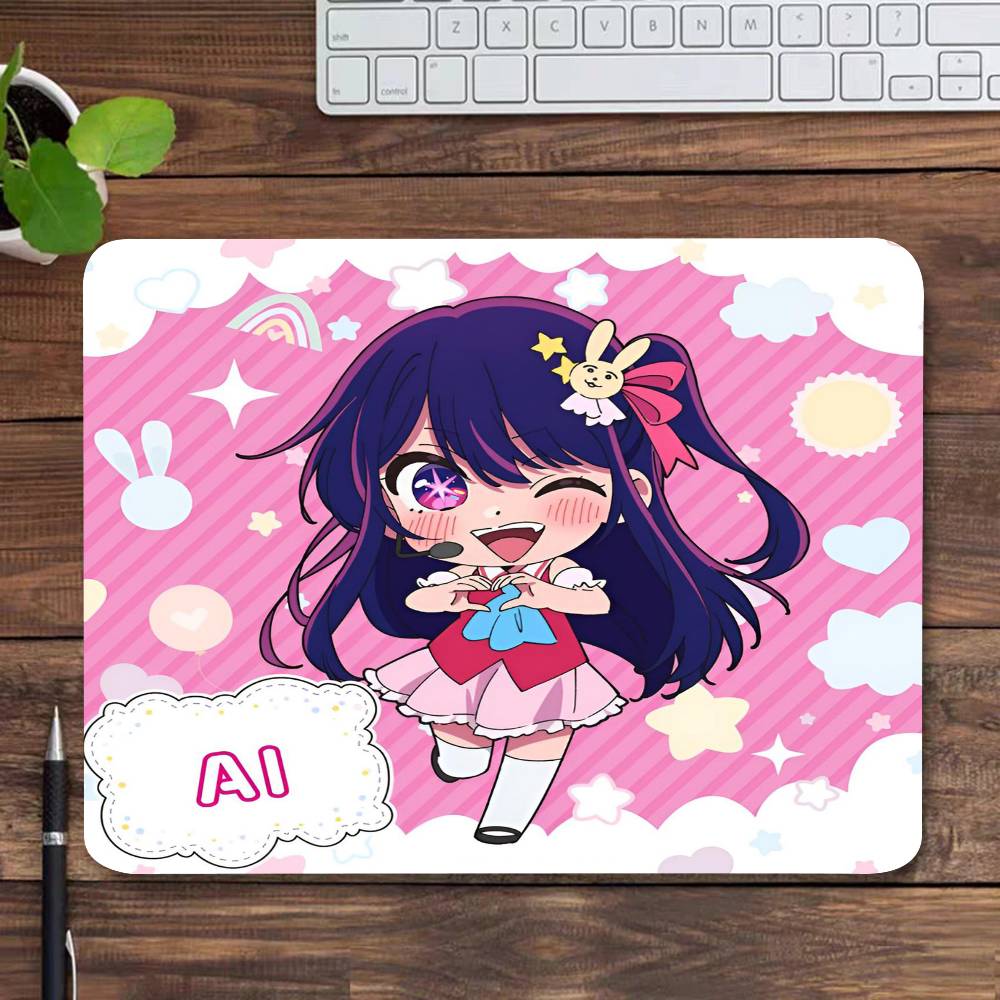 Anime Oshi No Ko Ai Hoshino Mousepad Small LockEdge Mouse Pad For Gamers Computer Desk Pad Rectangular Anti-slip Rubber