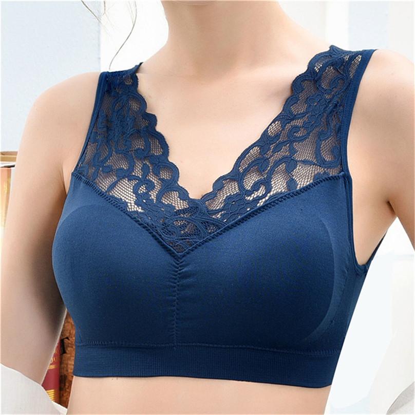Women Sexy Lace Wire Free Underwear Push Up Bra with Pad Cozy Chest Wrap Bras