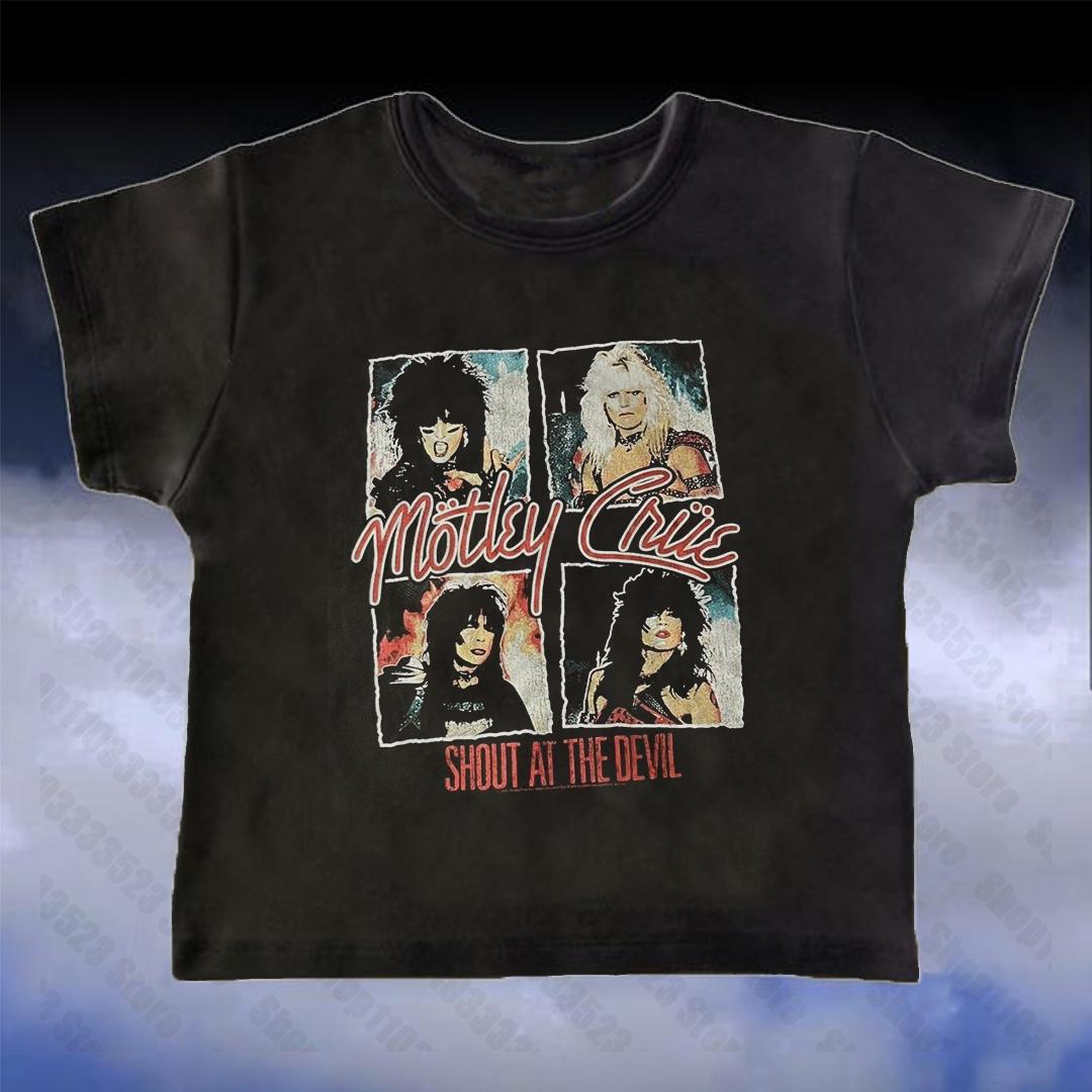 

Punkgothic Tshirts Retro Street Style Ladies with A Retro Plaid Pattern with A Letter Print 90s Style and 2000s Clothing S