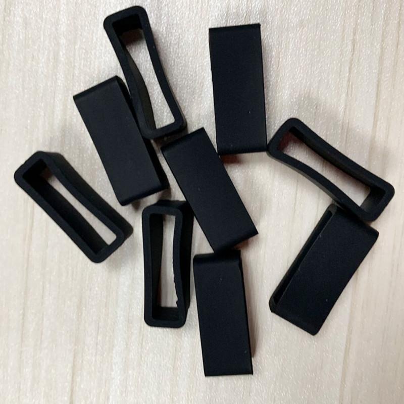 

100PCS/Pack Silicone Buckle Ring Loop Holder for Smart Bracelet Watch Band,Size: 22mm Black