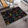 Colorful Musical Notes Pattern Carpet, Black Background Home Decor Suitable for use as an anti-slip for living room bedroom sofas