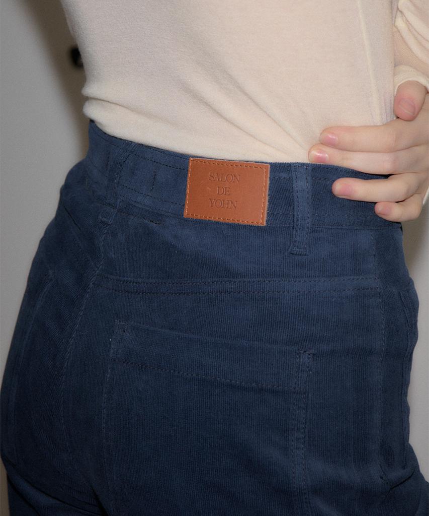 SALON DE YOHN Corduroy Wide Pants_ Deep Blue