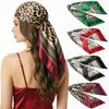 90cm Versatile Leopard Print Silk Headscarf for Women