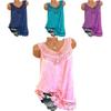 Women's Loose Sleeveless Vest T-shirt Blouse With Elegant Boho Lace Design In Plus Sizes