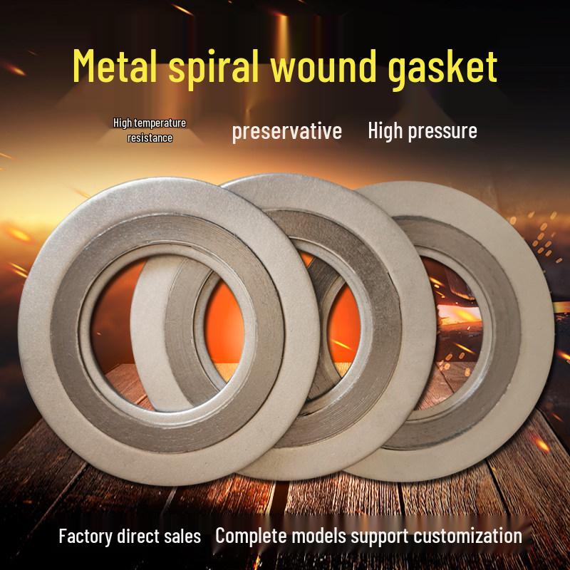 DN50 B-type Metal Wound Gasket with Inner & Outer Rings, Graphite, 304 Stainless Steel Flange