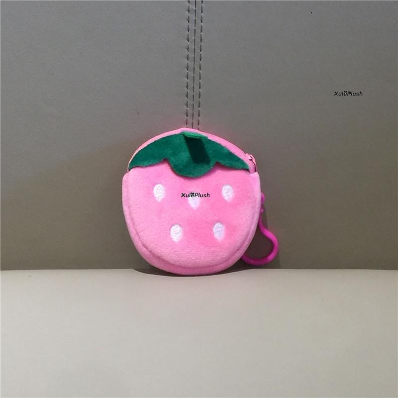 Multi-shapes, Fruit Strawberry Plush Coin Purse , Coin Bag Soft Purse Wallet For Gift Toy Plush Purse