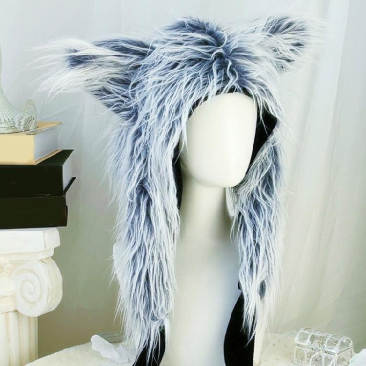 Cosplay Head Wrap Thicken Furry Wolf Hat for Climbing Skiing Sports Headwear