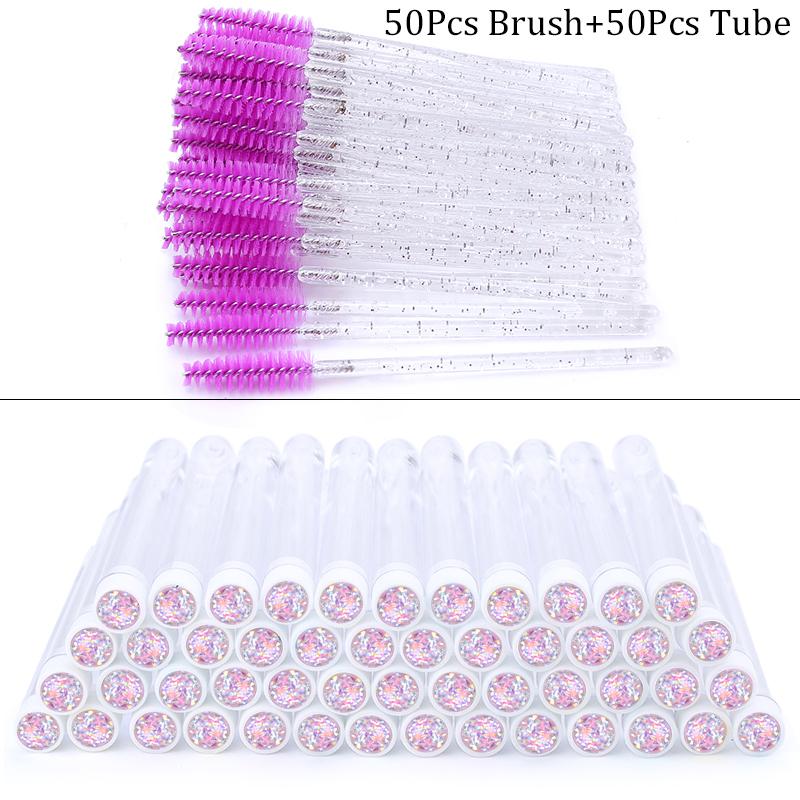100 Stück Diamant Augenbrauenbürstenröhrchen Leer Wiederverwendbar Wimpern Mascara Stäbchen Hülle Austauschbare Kristall Wimpernbürste Staubdicht Make-up Werkzeug