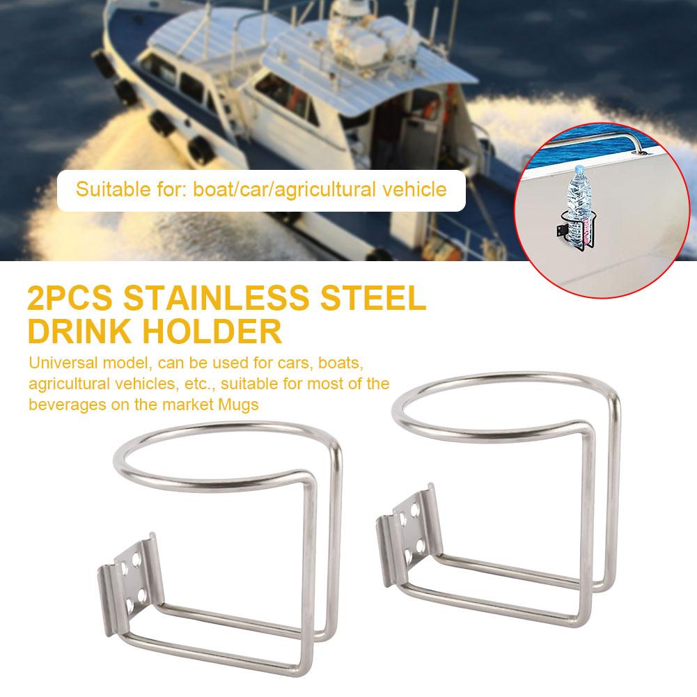 Car Water Cup Support 2Pcs Car Yacht Ring Cup Holder Stainless Steel Beverage Bottle Bracket Water Cup Stand for SUV RV Yacht