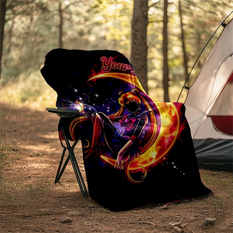 Personalisierte Sailor Moon Flanell-Fleece-Decke Gemütliche Warme Überwurfdecke für Sofa Bett Reise Ganzjahresgebrauch