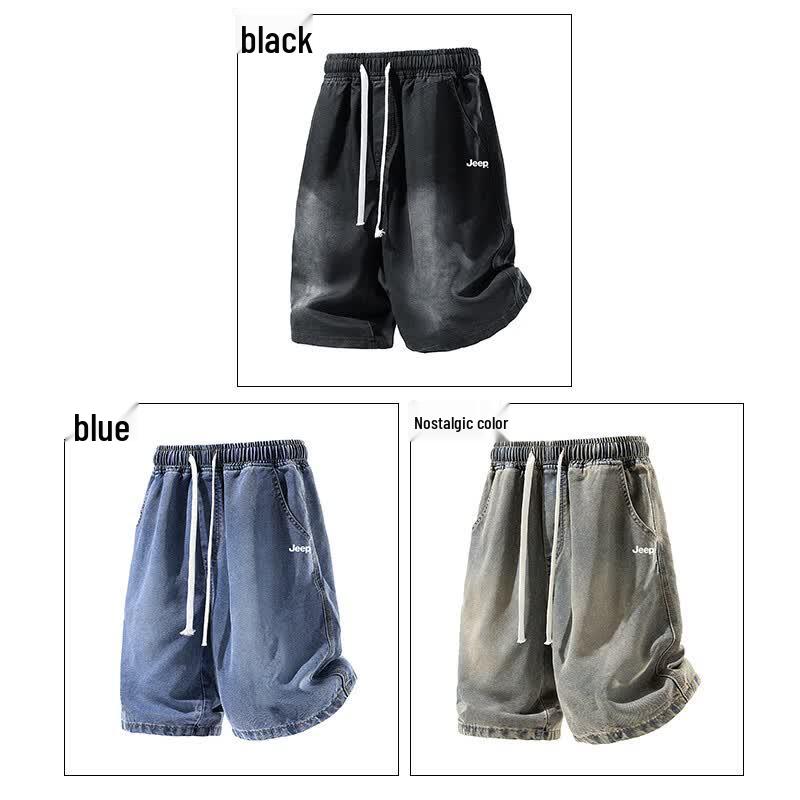 Jeep Men's Lyocell Blend Washed Denim Shorts