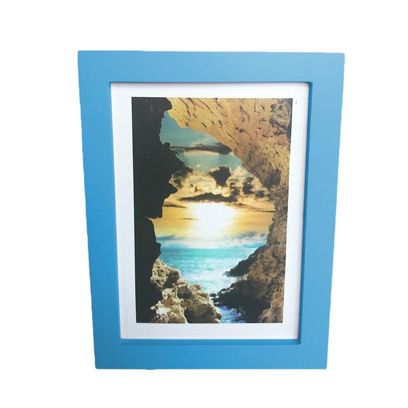 Wooden Colorful Creative Wall Calligraphy Photo Frame Poster Certificate Box Multi Size Drawings Poster Display Ornaments