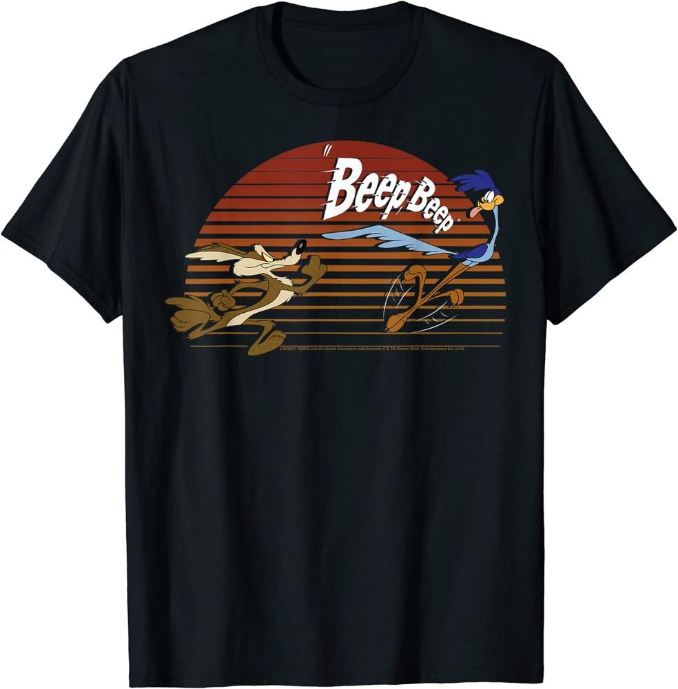 

Looney Tunes Wile E. Coyote Road Runner Beep Beep Chase T-Shirt Size S-5XL Unisex T-Shirt S