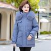 Down Jacket Women's Mid-length Winter New Middle-aged and Elderly Thickened White Duck Down Mother's Jacket