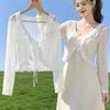 Women's Cardigan Jacket, Summer Lightweight Breathable Lace Tie Shawl, Fashionable Versatile Short Cardigan Jacket, Outerwear for Slip Dresses