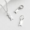 S925 Sterling Silver Beaded Woven Rope Small Fish Pendant for DIY Bracelets & Necklaces