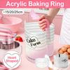 Adjustable Heart Shaped Cake Ring Mould 6-10 Inch Acrylic Mousse Baking Mould with Handles Scales for Home Bakery Desserts