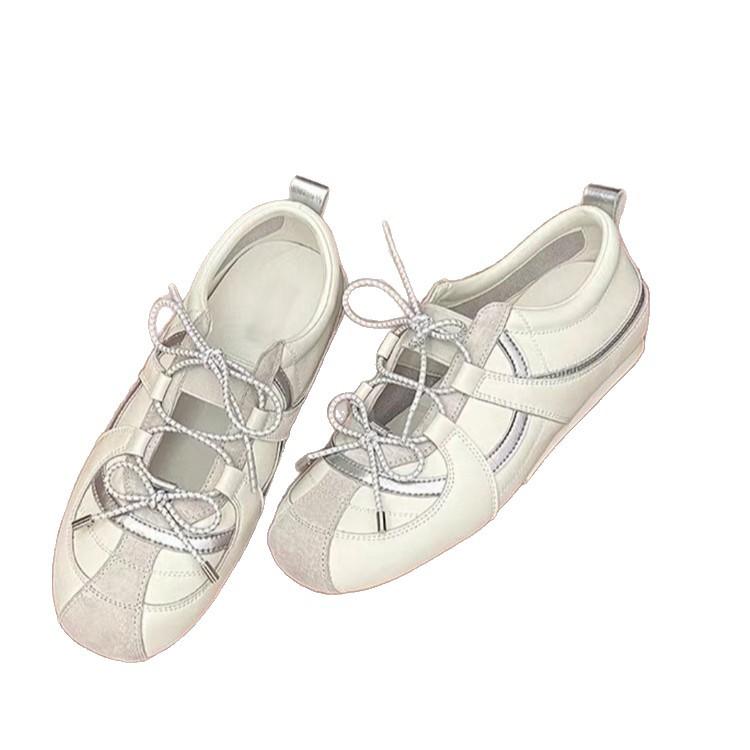 Cowhide version, inner height increase 5cm German training shoes women's 2025 summer new Korean version ballet Mary Jane shoes lazy single shoes