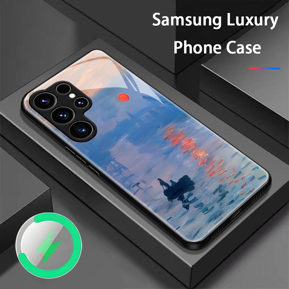 Popular Art Claude Monet Draw Phone Case For Samsung S25 S24 S23 S22 S21 S20 Plus Ultra Note20 Glass Magnetic Case