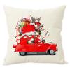Watercolor Christmas Cars Print Home Decorative Pillow For Sofa Christmas New Year Decoration Cushion Cover Car Pillows Cases