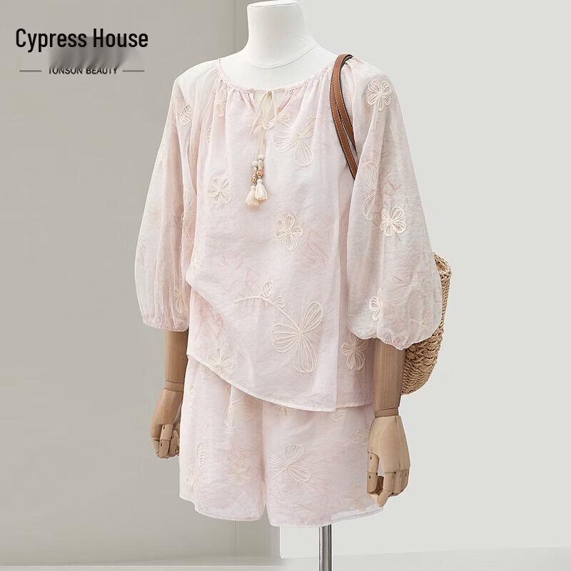 Women s Casual Round Neck Top & Shorts Set S