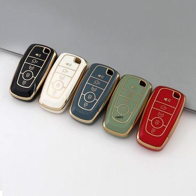 22 Ford 5-Button Car Key Cover for Focus, Explorer, Mondeo - Edge-Gilded Case