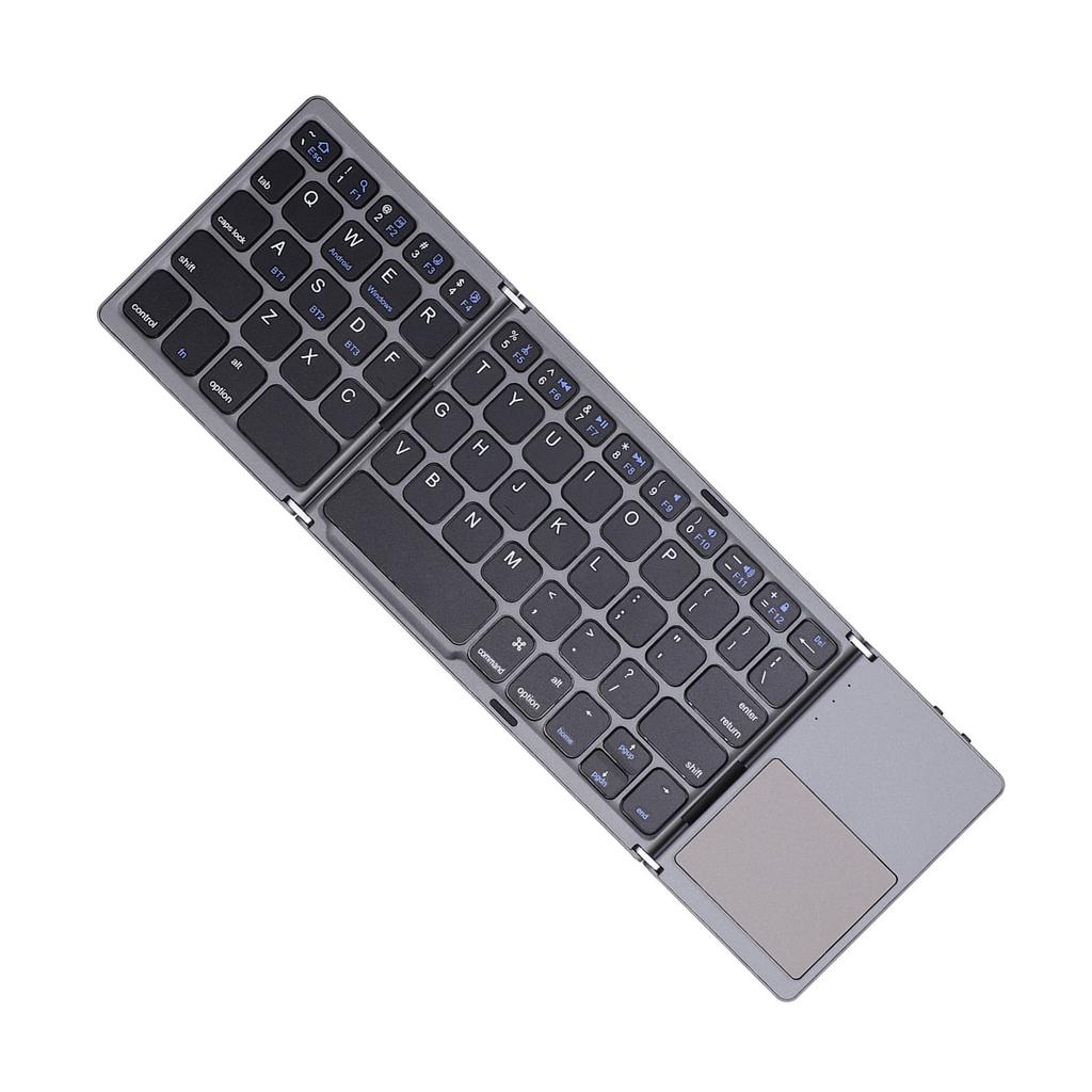 Foldable Bluetooth Keyboard Portable Wireless Travel Keyboard with Touchpad for Computers Tablets Phones