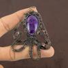 Octopus Sage Amethyst Handmade Copper Wire Wrap Pendant 3.46" Z5q83