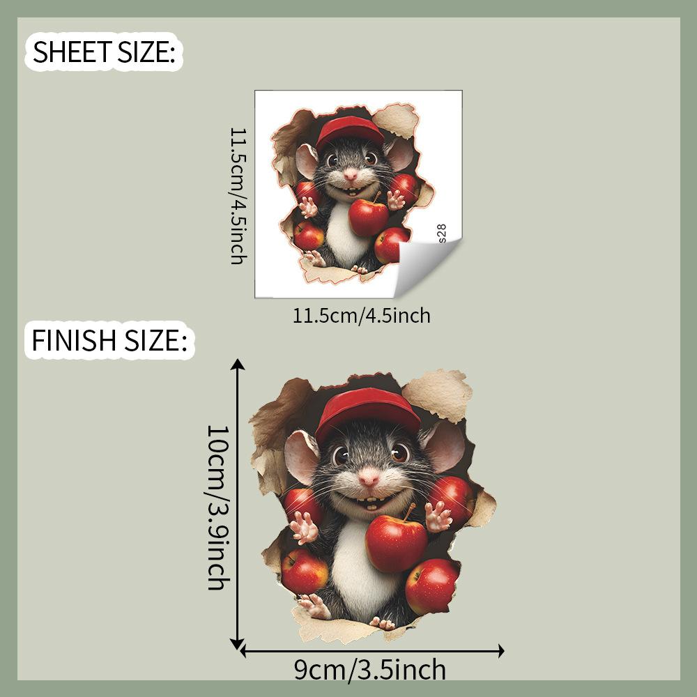 

Милые мультяшные комбинированные мышиные норки можно свободно наклеивать на кухонные наклейки для лестницы и наклейки на стену для украшения дома 11.5*11.5CM/fun-s28