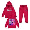 Kids' Long Sleeve Loose Pullover Letter Print Drawstring Hooded Sweatshirt Set