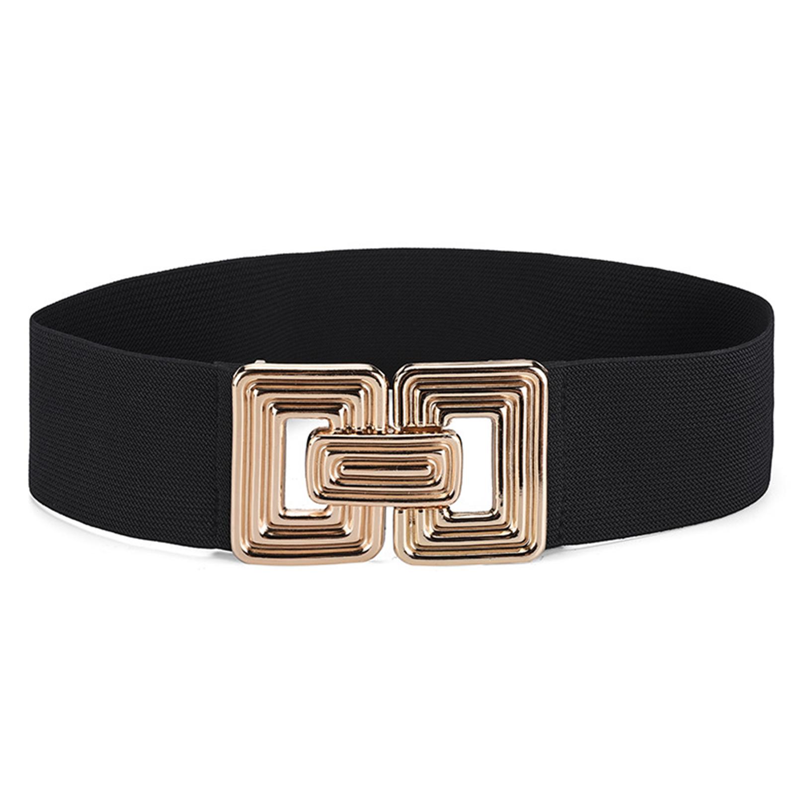 

Stretch Belt for Women Ladies Dress Corset Fashion Female Stretch Belt with Alloy Buckle for Banquet Dress Decorations 85 чёрный