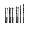 10PCS YG8 Carbide Four Edged Crossdrill Bit Set Marble Ceramic Tile Wall Brick Holes Drilling Accessory Wet and Dry