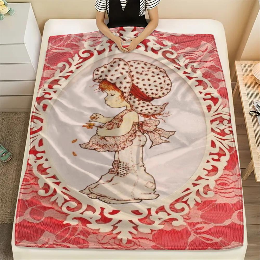 1PC Sarah Kay Print Flannel Blanket, High Quality Comfortable for All Seasons, Home Decor, Warmth and Comfort, Perfect for Christmas Gifts143