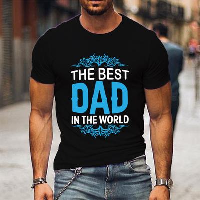 Heiß Die besten Papa der Welt Vatertagsgrafik Kurzarm-T-Shirts für Männer Hemden Lockeres T-Shirt Lässige Sommer-T-Shirts