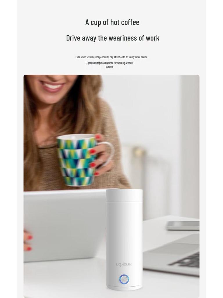 Compact Electric Heating Thermos Cup: Portable Mini Water Boiler for Students & Travel