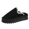 Winter velvet thickened, flat bottom anti-water ingress matte leather top TPR non-slip, snow boots for women