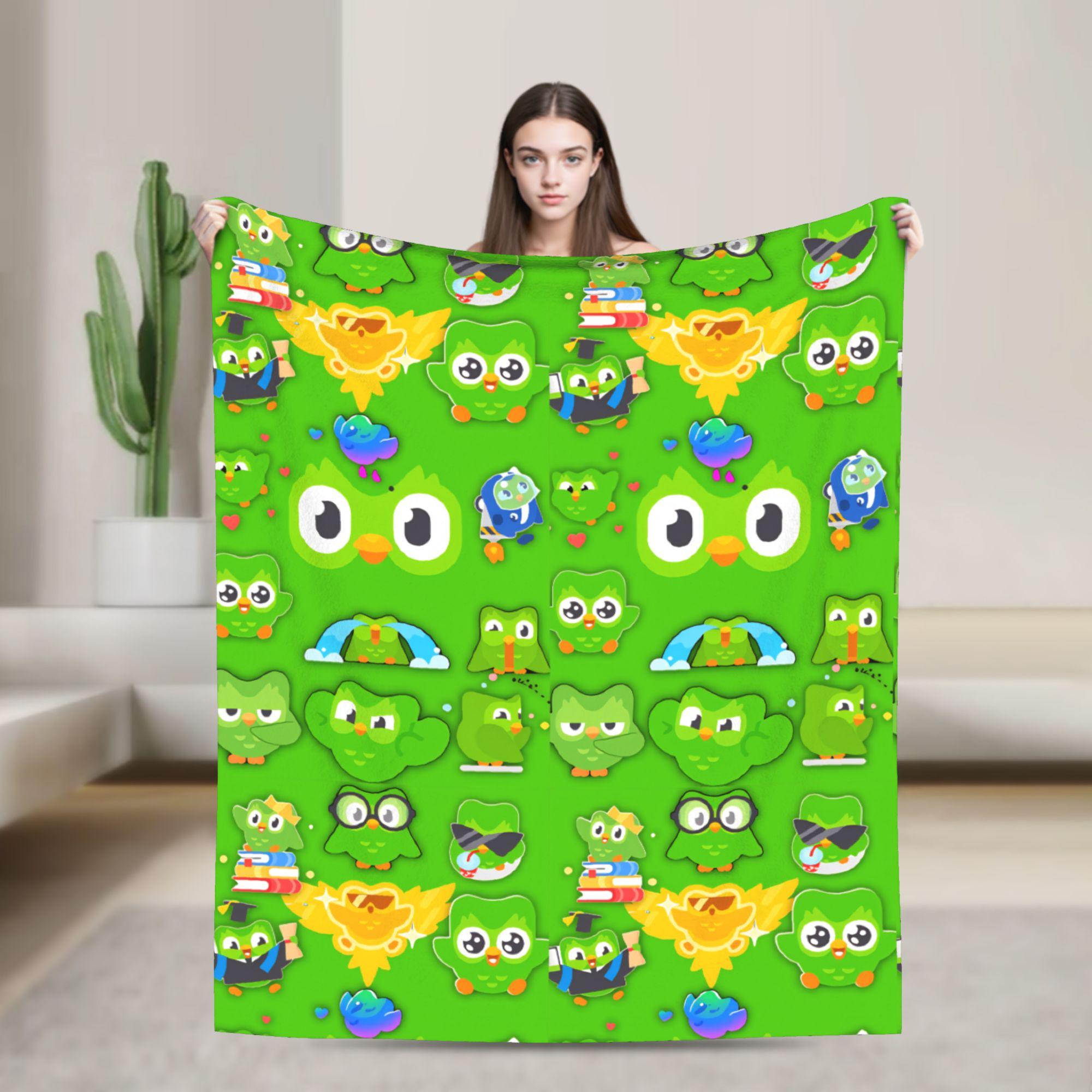

Duolingos Velvet Blanket Quality Warm Bedding Throws Autumn Decorative Bedroom Graphic Bedspread 130x150cm